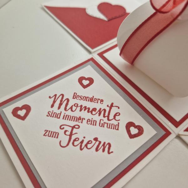 Explosionsbox Hochzeit | Geldgeschenk | Zierschachtel | Namen individualisierbar 7x7x7cm oder 10x10x10cm